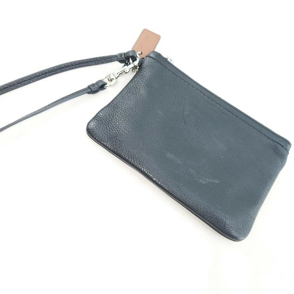Coach Womens Black Smooth Leather Detachable Strap Classic Wristlet Wallet - Picture 5 of 13